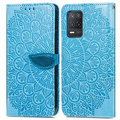 Coque Portefeuille Motif Fantaisie Livre Cuir Etui Clapet S04D pour Realme Q3 5G Bleu