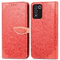 Coque Portefeuille Motif Fantaisie Livre Cuir Etui Clapet S04D pour Realme Q3s 5G Rouge