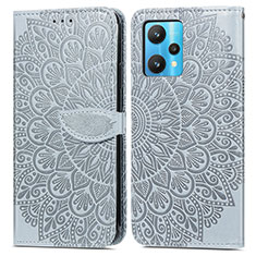 Coque Portefeuille Motif Fantaisie Livre Cuir Etui Clapet S04D pour Realme Q5 5G Gris