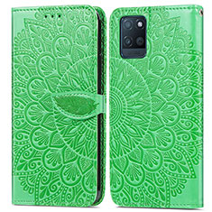 Coque Portefeuille Motif Fantaisie Livre Cuir Etui Clapet S04D pour Realme V11 5G Vert