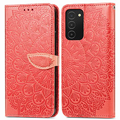 Coque Portefeuille Motif Fantaisie Livre Cuir Etui Clapet S04D pour Samsung Galaxy A02s Rouge