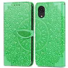 Coque Portefeuille Motif Fantaisie Livre Cuir Etui Clapet S04D pour Samsung Galaxy A03 Core Vert