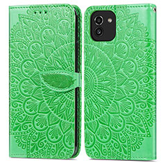 Coque Portefeuille Motif Fantaisie Livre Cuir Etui Clapet S04D pour Samsung Galaxy A03 Vert