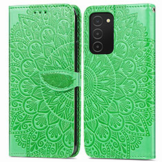 Coque Portefeuille Motif Fantaisie Livre Cuir Etui Clapet S04D pour Samsung Galaxy A03s Vert