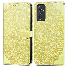 Coque Portefeuille Motif Fantaisie Livre Cuir Etui Clapet S04D pour Samsung Galaxy A05s Jaune