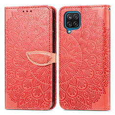 Coque Portefeuille Motif Fantaisie Livre Cuir Etui Clapet S04D pour Samsung Galaxy A12 5G Rouge