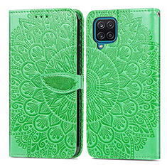 Coque Portefeuille Motif Fantaisie Livre Cuir Etui Clapet S04D pour Samsung Galaxy A12 5G Vert