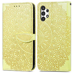 Coque Portefeuille Motif Fantaisie Livre Cuir Etui Clapet S04D pour Samsung Galaxy A13 4G Jaune