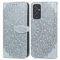 Coque Portefeuille Motif Fantaisie Livre Cuir Etui Clapet S04D pour Samsung Galaxy A15 5G Gris