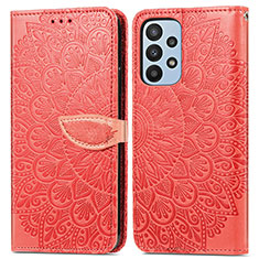 Coque Portefeuille Motif Fantaisie Livre Cuir Etui Clapet S04D pour Samsung Galaxy A23 4G Rouge