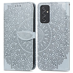 Coque Portefeuille Motif Fantaisie Livre Cuir Etui Clapet S04D pour Samsung Galaxy A25 5G Gris