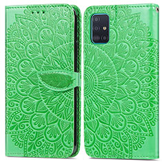 Coque Portefeuille Motif Fantaisie Livre Cuir Etui Clapet S04D pour Samsung Galaxy A71 4G A715 Vert