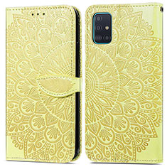 Coque Portefeuille Motif Fantaisie Livre Cuir Etui Clapet S04D pour Samsung Galaxy A71 5G Jaune