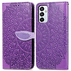 Coque Portefeuille Motif Fantaisie Livre Cuir Etui Clapet S04D pour Samsung Galaxy F23 5G Violet