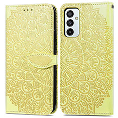 Coque Portefeuille Motif Fantaisie Livre Cuir Etui Clapet S04D pour Samsung Galaxy M23 5G Jaune