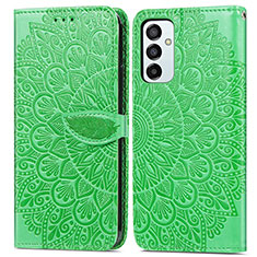 Coque Portefeuille Motif Fantaisie Livre Cuir Etui Clapet S04D pour Samsung Galaxy M23 5G Vert