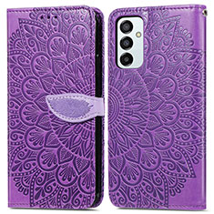 Coque Portefeuille Motif Fantaisie Livre Cuir Etui Clapet S04D pour Samsung Galaxy M23 5G Violet