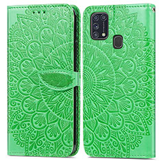 Coque Portefeuille Motif Fantaisie Livre Cuir Etui Clapet S04D pour Samsung Galaxy M31 Prime Edition Vert