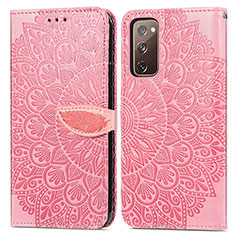 Coque Portefeuille Motif Fantaisie Livre Cuir Etui Clapet S04D pour Samsung Galaxy S20 Lite 5G Or Rose