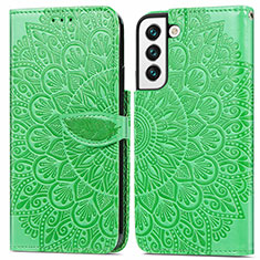 Coque Portefeuille Motif Fantaisie Livre Cuir Etui Clapet S04D pour Samsung Galaxy S21 Plus 5G Vert