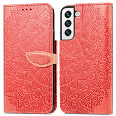 Coque Portefeuille Motif Fantaisie Livre Cuir Etui Clapet S04D pour Samsung Galaxy S22 5G Rouge