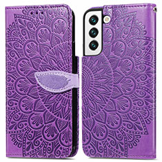 Coque Portefeuille Motif Fantaisie Livre Cuir Etui Clapet S04D pour Samsung Galaxy S22 Plus 5G Violet