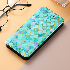 Coque Portefeuille Motif Fantaisie Livre Cuir Etui Clapet S04D pour Samsung Galaxy S23 Ultra 5G Vert