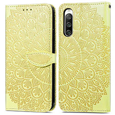 Coque Portefeuille Motif Fantaisie Livre Cuir Etui Clapet S04D pour Sony Xperia 10 IV SO-52C Jaune