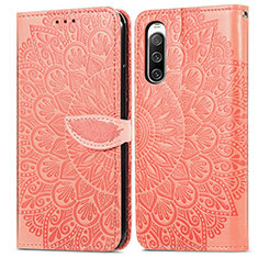 Coque Portefeuille Motif Fantaisie Livre Cuir Etui Clapet S04D pour Sony Xperia 10 IV SOG07 Orange