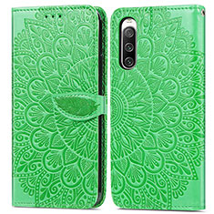 Coque Portefeuille Motif Fantaisie Livre Cuir Etui Clapet S04D pour Sony Xperia 10 IV SOG07 Vert