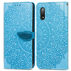 Coque Portefeuille Motif Fantaisie Livre Cuir Etui Clapet S04D pour Sony Xperia Ace II Bleu