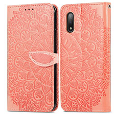 Coque Portefeuille Motif Fantaisie Livre Cuir Etui Clapet S04D pour Sony Xperia Ace II SO-41B Orange