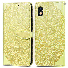 Coque Portefeuille Motif Fantaisie Livre Cuir Etui Clapet S04D pour Sony Xperia Ace III Jaune