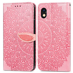 Coque Portefeuille Motif Fantaisie Livre Cuir Etui Clapet S04D pour Sony Xperia Ace III Or Rose