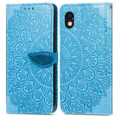 Coque Portefeuille Motif Fantaisie Livre Cuir Etui Clapet S04D pour Sony Xperia Ace III SO-53C Bleu