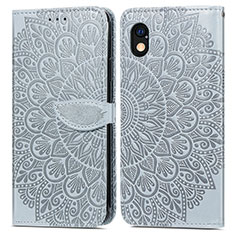 Coque Portefeuille Motif Fantaisie Livre Cuir Etui Clapet S04D pour Sony Xperia Ace III SOG08 Gris