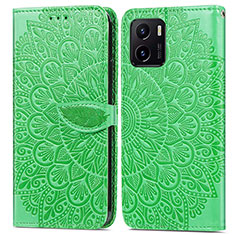 Coque Portefeuille Motif Fantaisie Livre Cuir Etui Clapet S04D pour Vivo iQOO U5x Vert