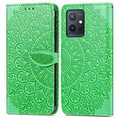 Coque Portefeuille Motif Fantaisie Livre Cuir Etui Clapet S04D pour Vivo iQOO Z6 5G Vert