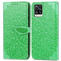 Coque Portefeuille Motif Fantaisie Livre Cuir Etui Clapet S04D pour Vivo V20 (2021) Vert