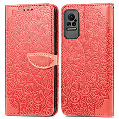 Coque Portefeuille Motif Fantaisie Livre Cuir Etui Clapet S04D pour Xiaomi Civi 5G Rouge