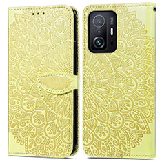 Coque Portefeuille Motif Fantaisie Livre Cuir Etui Clapet S04D pour Xiaomi Mi 11T Pro 5G Jaune