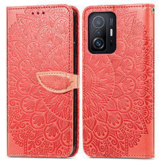 Coque Portefeuille Motif Fantaisie Livre Cuir Etui Clapet S04D pour Xiaomi Mi 11T Pro 5G Rouge