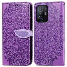 Coque Portefeuille Motif Fantaisie Livre Cuir Etui Clapet S04D pour Xiaomi Mi 11T Pro 5G Violet