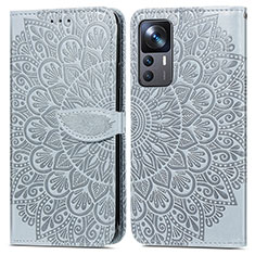 Coque Portefeuille Motif Fantaisie Livre Cuir Etui Clapet S04D pour Xiaomi Mi 12T 5G Gris