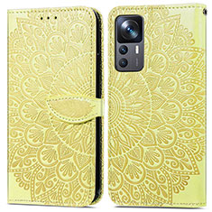 Coque Portefeuille Motif Fantaisie Livre Cuir Etui Clapet S04D pour Xiaomi Mi 12T 5G Jaune