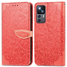 Coque Portefeuille Motif Fantaisie Livre Cuir Etui Clapet S04D pour Xiaomi Mi 12T 5G Rouge