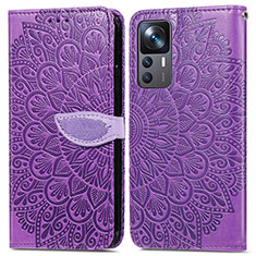 Coque Portefeuille Motif Fantaisie Livre Cuir Etui Clapet S04D pour Xiaomi Mi 12T 5G Violet