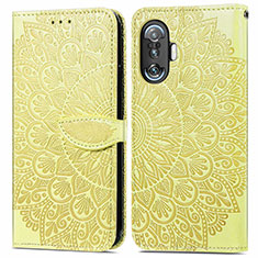 Coque Portefeuille Motif Fantaisie Livre Cuir Etui Clapet S04D pour Xiaomi Poco F3 GT 5G Jaune