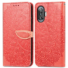 Coque Portefeuille Motif Fantaisie Livre Cuir Etui Clapet S04D pour Xiaomi Poco F3 GT 5G Rouge