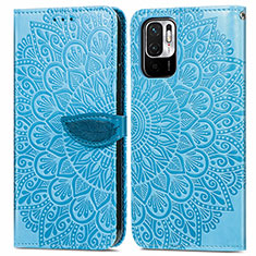 Coque Portefeuille Motif Fantaisie Livre Cuir Etui Clapet S04D pour Xiaomi POCO M3 Pro 5G Bleu